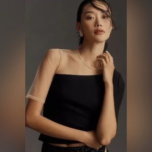 Anthropologie SUNDAY IN BROOKLYN Ponte Mesh Mix Top